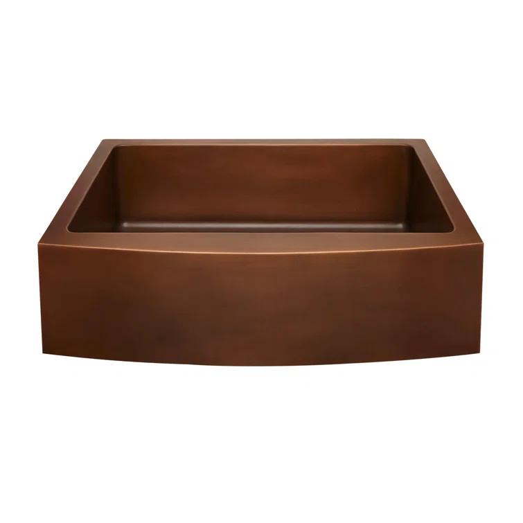 33" Kiana Curved Apron Copper Farmhouse Sink