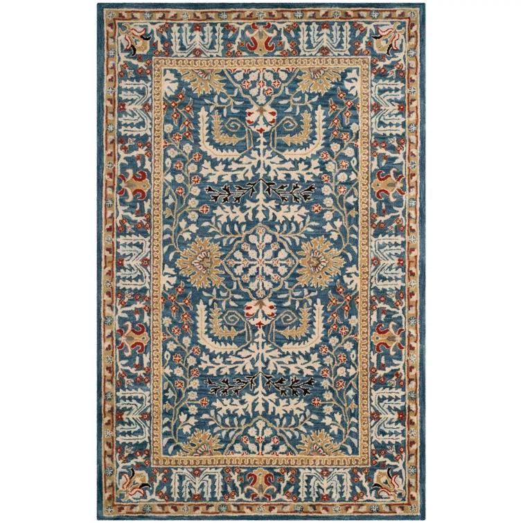 Antiquity AT64 Hand Tufted Area Rug - Dark Blue/Multi - 6'x9' - Safavieh.