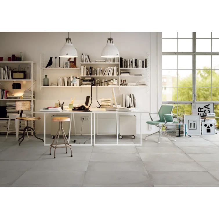 Borigni™ 35" x 35" Porcelain Concrete Look Wall & Floor Tile