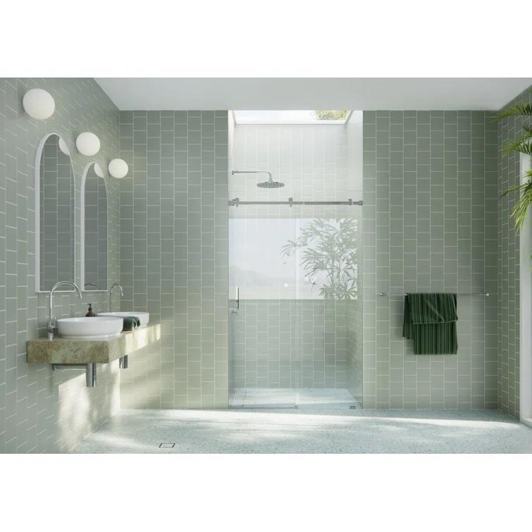 Astro 44 - 48 in. x 78 in. Fully Frameless Glass Sliding Shower Door
