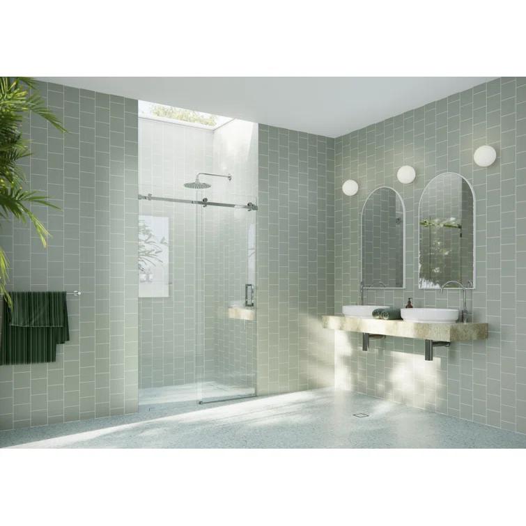 Astro 44 - 48 in. x 78 in. Fully Frameless Glass Sliding Shower Door