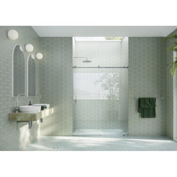 Astro 60 - 64 in. x 78 in. Fully Frameless Glass Sliding Shower Door