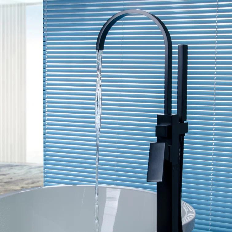 1 Handle Floor Clawfoot Tub Faucet with Diverter