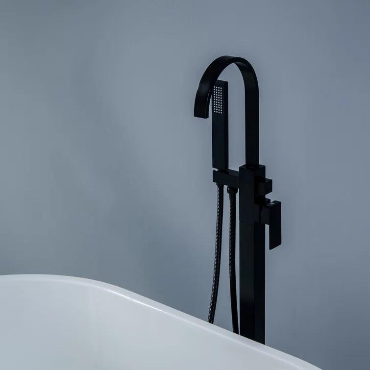 1 Handle Floor Clawfoot Tub Faucet with Diverter