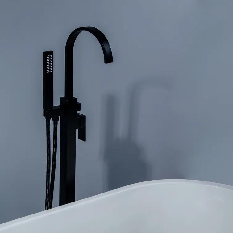 1 Handle Floor Clawfoot Tub Faucet with Diverter