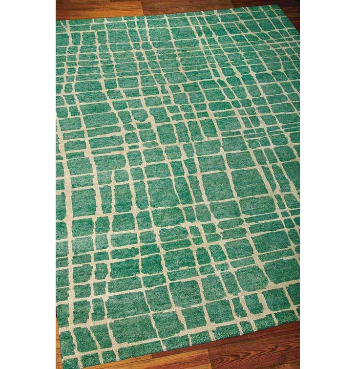Nourison  Tahoe Modern Area Rug 5'6" x 8'6" 6' x 9' Indoor Living Room, Bedroom, Dining Room Green