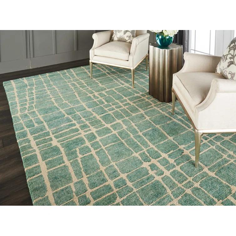 Nourison  Tahoe Modern Area Rug 7' 9" x 9' 9" 8' x 10' Indoor,Handmade Living Room,Bedroom,Dining Room Green Rectangle