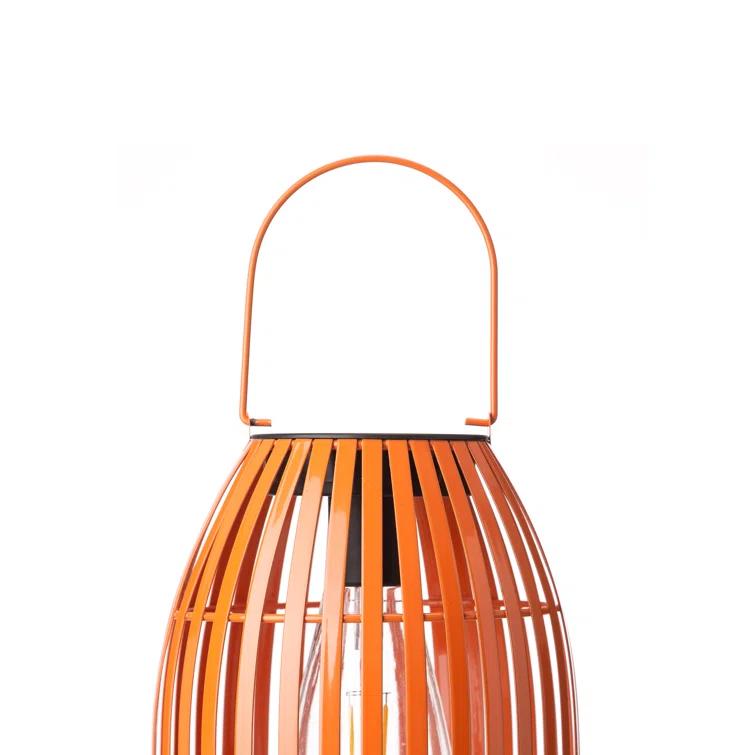 9.75" Metal Woven Solar Powered  Outdoor Hanging Lantern