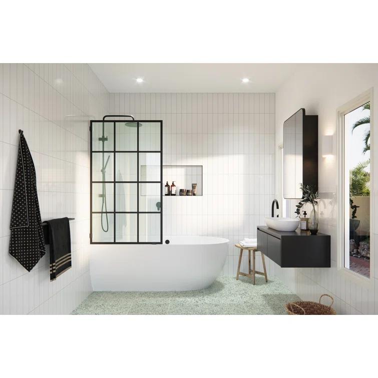 Esprit 34 in. x 58.25 in. French Monture Single Fixed Bath Panel