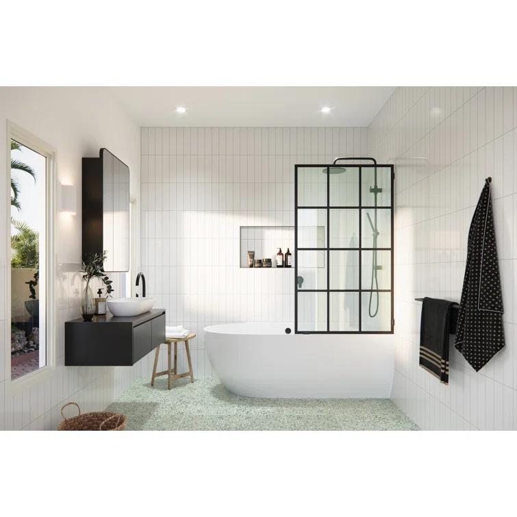 Esprit 34 in. x 58.25 in. French Monture Single Fixed Bath Panel