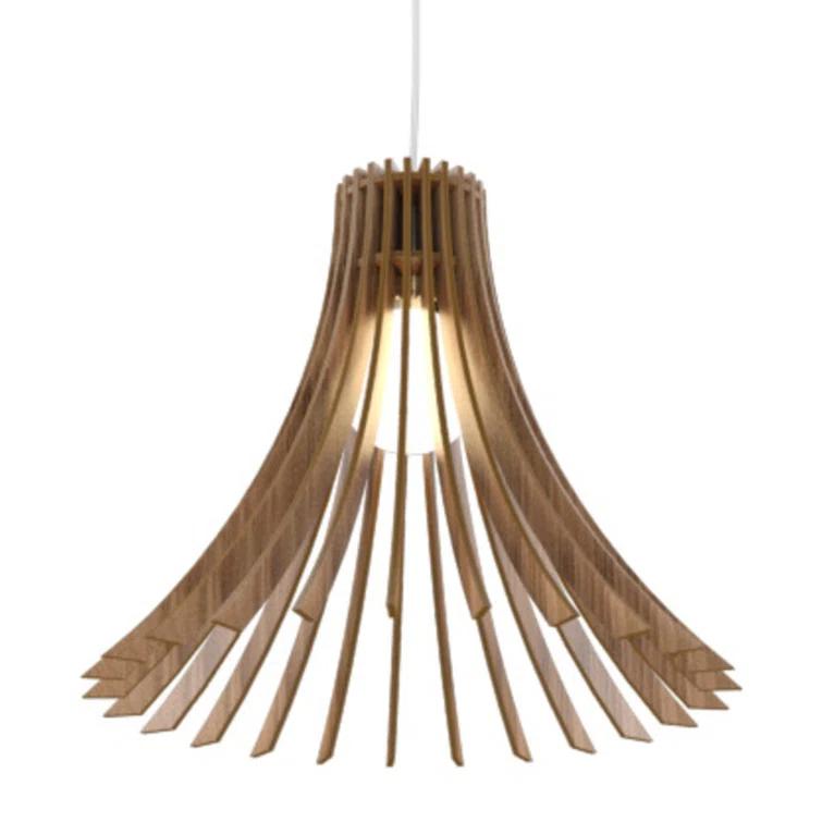 American Walnut Contemporary Wood Veneer Pendant Light
