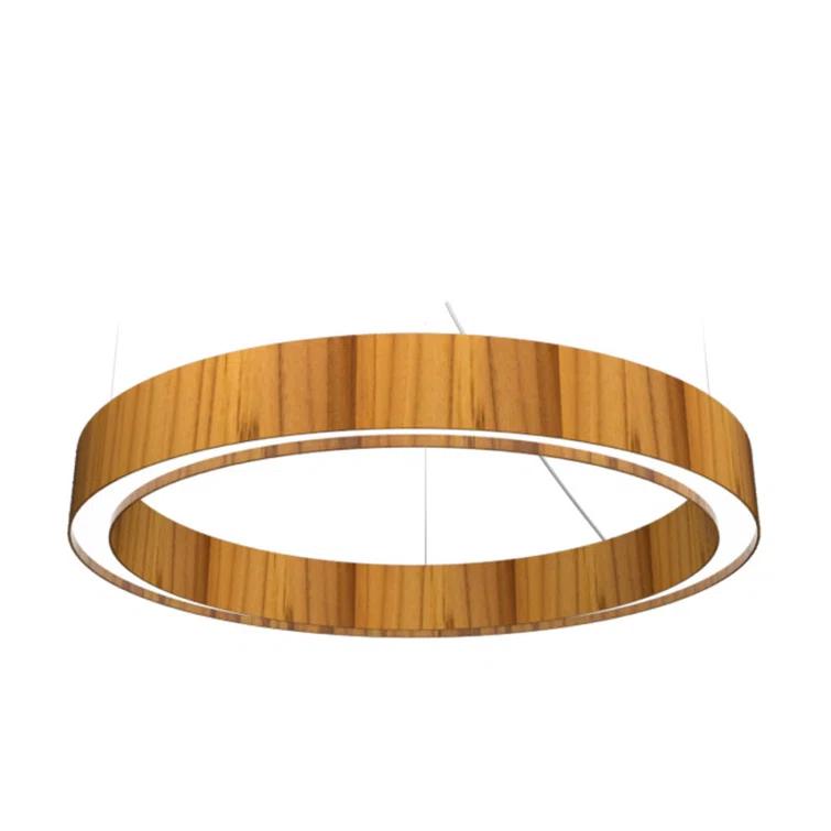Cilíndrico Wood Dimmable LED Drum Chandelier