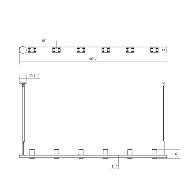 Intervals® 6 - Light LED Kitchen Island Pendant