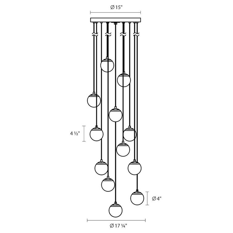 SONNEMAN Champagne Bubbles - Light Polished Chrome Cluster Pendant