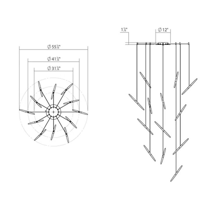 Ballet 13 - Light Dimmable LED Geometric Chandelier