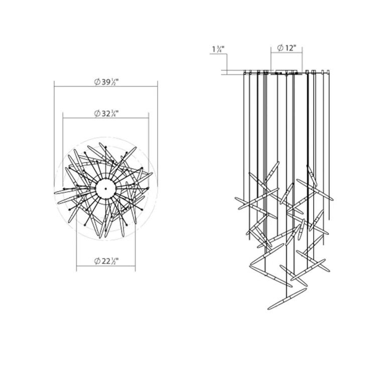Ballet 24 - Light Dimmable LED Geometric Chandelier