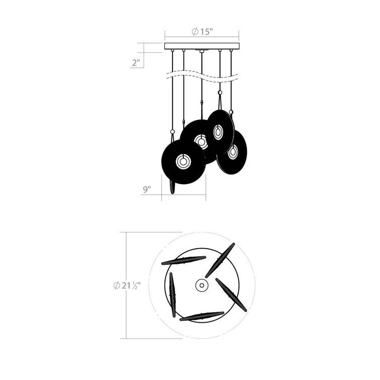 Meclisse 5 - Light LED Cluster Pendant