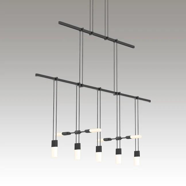 Suspenders 5 - Light Satin Black LED Unique/Statement Pendant