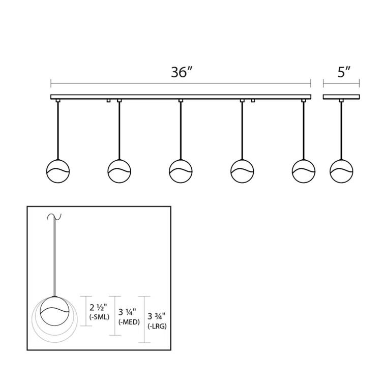 Grapes 5 - Light LED Kitchen Island Pendant
