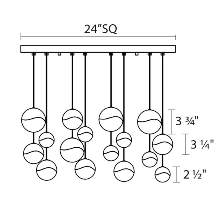 Grapes 16 - Light LED Cluster Pendant