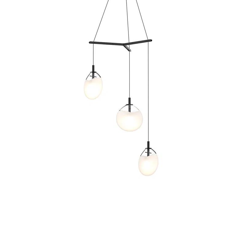 Cantina 3 - Light Satin Black Cluster Pendant