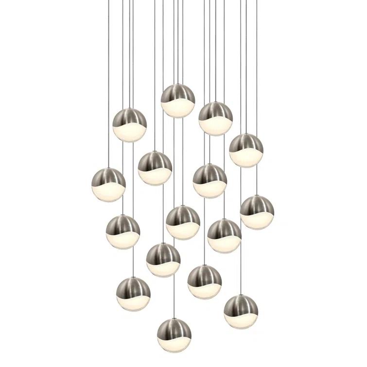 Satin Nickel 23.75" Square LED Pendant Light, Energy Star Certified