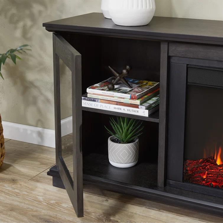 Real Flame Benjamin 81" Landscape TV Stand with Electric Fireplace by Real Flame