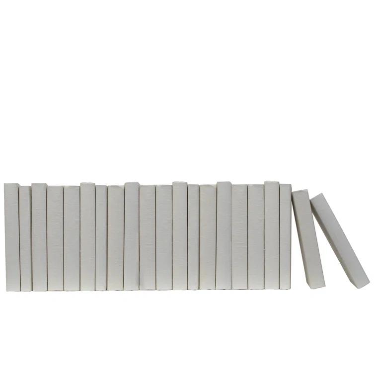 Off-White Linen Wrapped Decorative Books Set