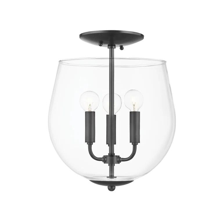 Mitzi Bobbi 3 - Light Semi-Flush Mount in  Old Bronze Clear Shade
