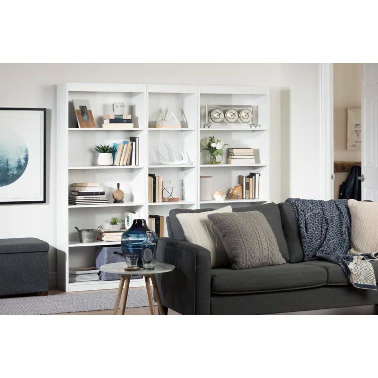 Axess Narrow 5-Shelf Narrow Bookcase Pure White