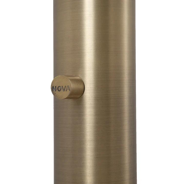 Rancho Mirage 1 Light Arc Floor Lamp - 86", Weathered Brass finish, Matte Black & Gold Leaf Shade, M