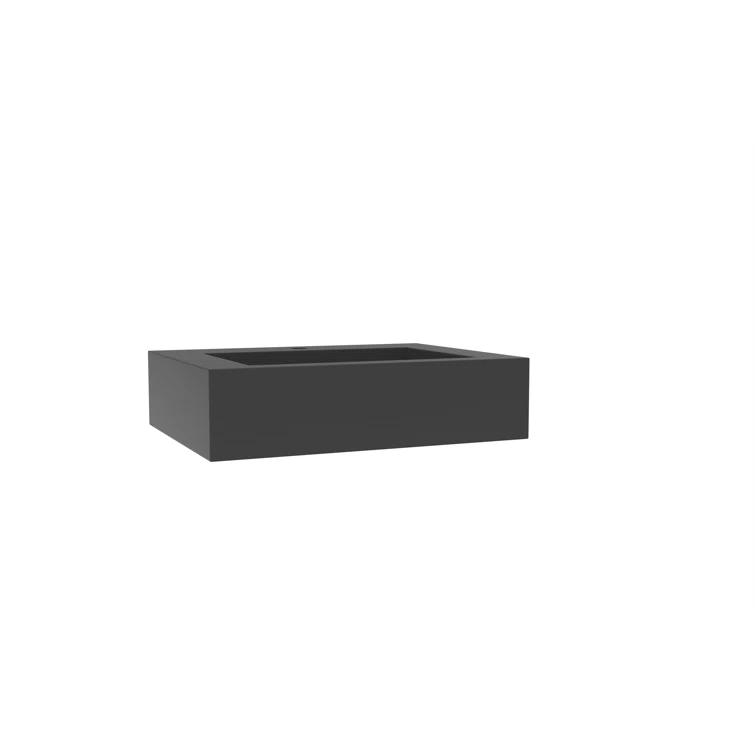 Pyramid 24" Wall-Mounted Modern Bathroom Sink with Ramp Basin
