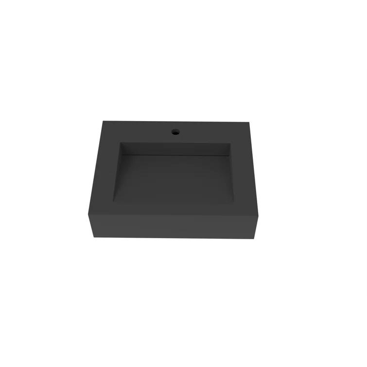 Pyramid 24" Wall-Mounted Modern Bathroom Sink with Ramp Basin