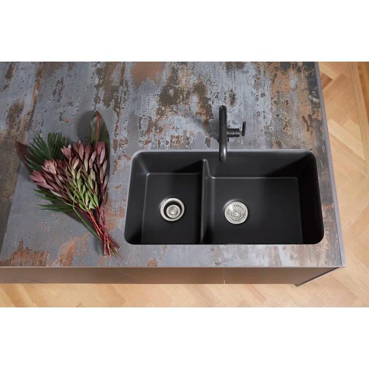 Cairn® 34" L x 18" W Double Basin Undermount with Accessories