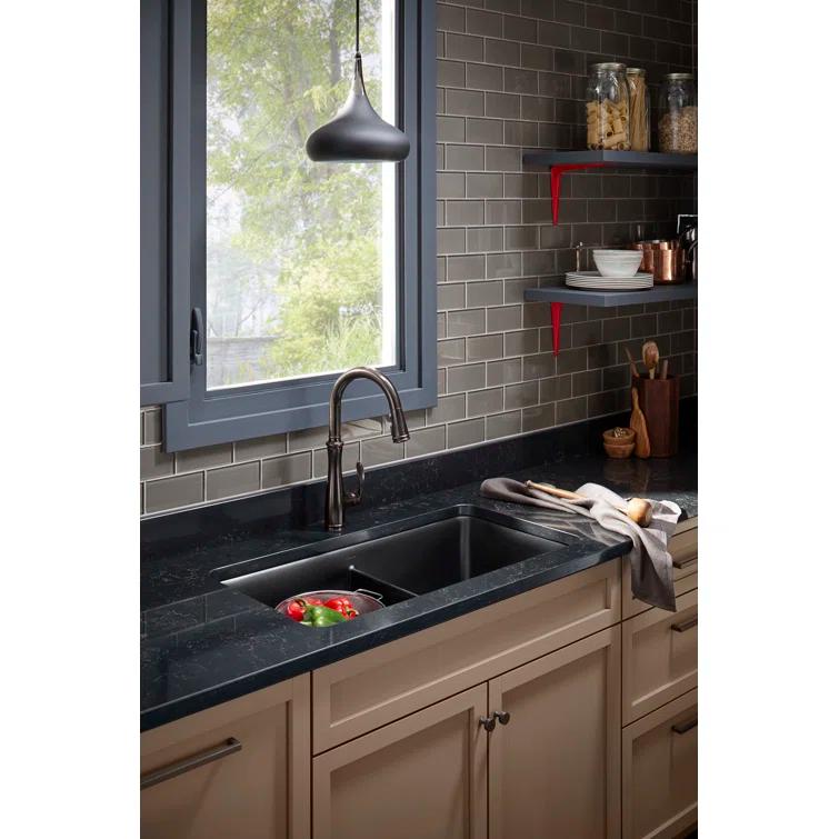 Cairn® 34" L x 18" W Under-Mount Double-Equal Kitchen Sink