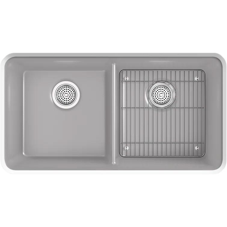 Cairn® 34" L x 18" W Under-Mount Double-Equal Kitchen Sink