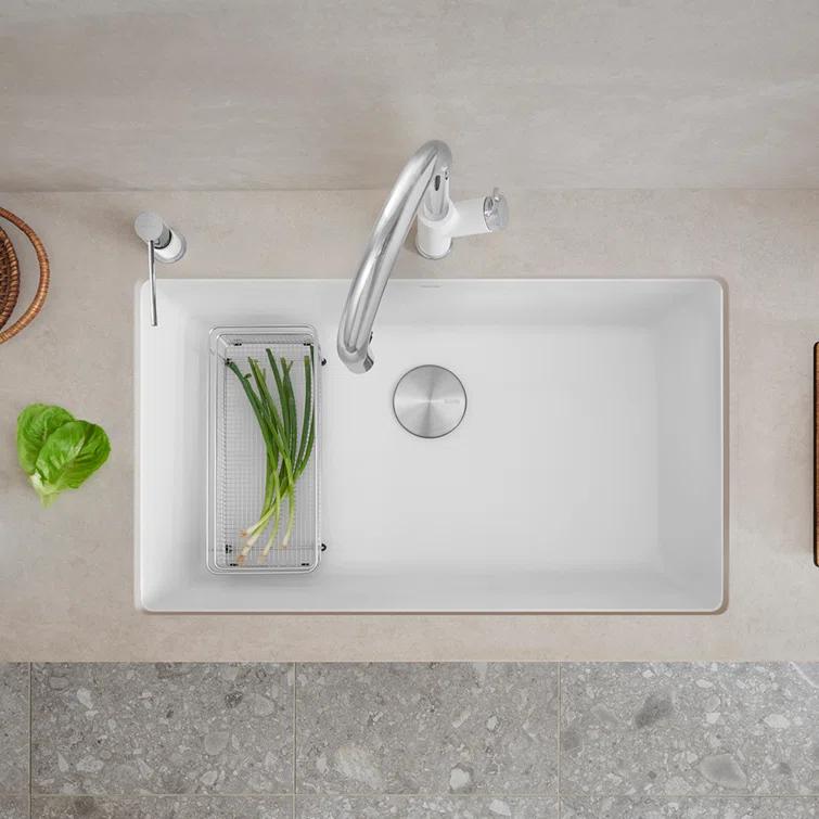 Precis SILGRANIT 32" L X 19" W Super Single Undermount Kitchen SInk