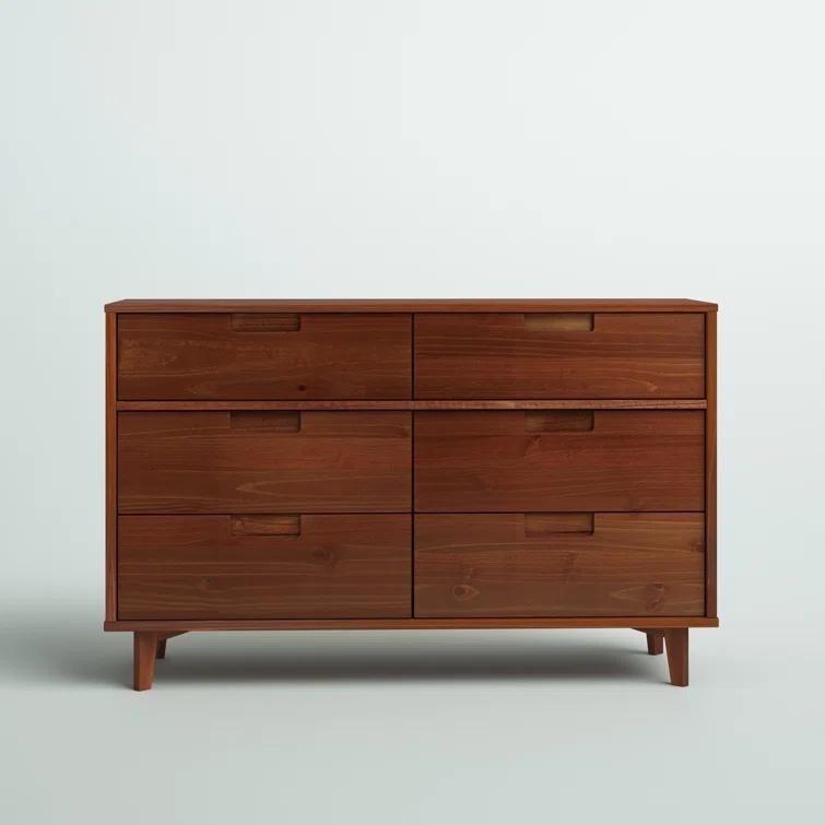 Yarber 6 Drawer Solid Wood Double Dresser