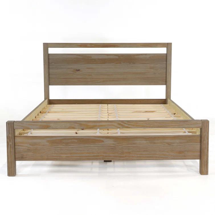 Loft Solid Wood Panel Bed