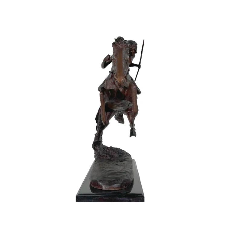 Bronze Cheyenne Sculpture with Brown Patina Finish