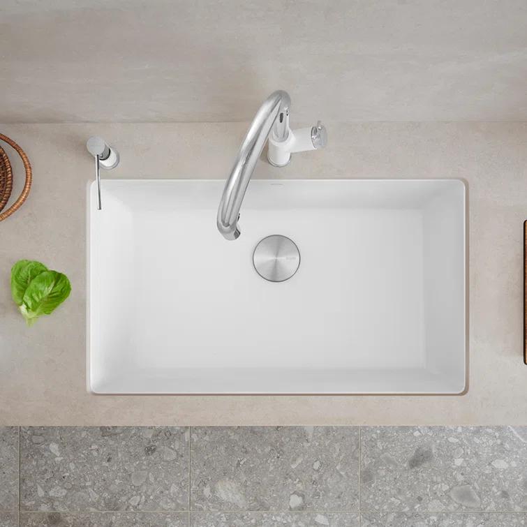 Precis SILGRANIT 32" L X 19" W Super Single Undermount Kitchen SInk