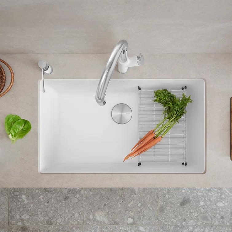 Precis SILGRANIT 32" L X 19" W Super Single Undermount Kitchen SInk