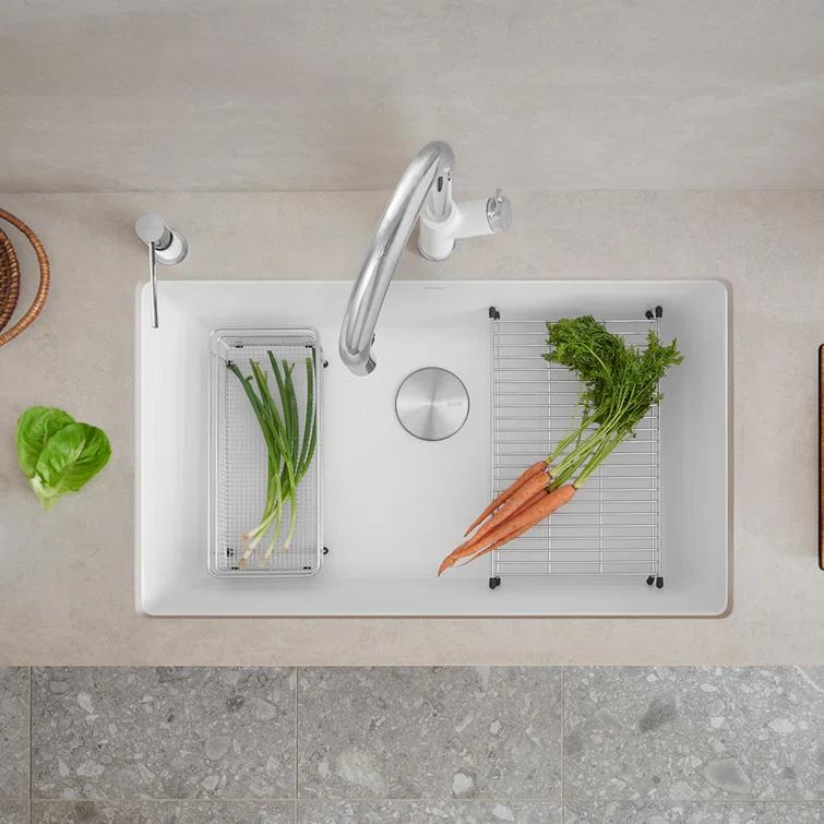 Precis SILGRANIT 32" L X 19" W Super Single Undermount Kitchen SInk