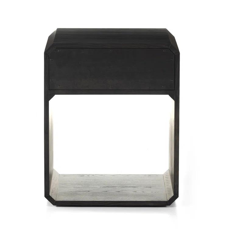 Caspian Contemporary 20.5'' Black Ash 1-Drawer Nightstand