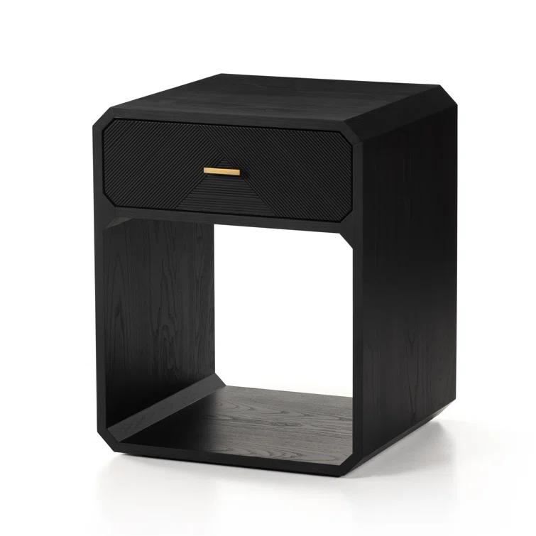 Caspian Contemporary 20.5'' Black Ash 1-Drawer Nightstand