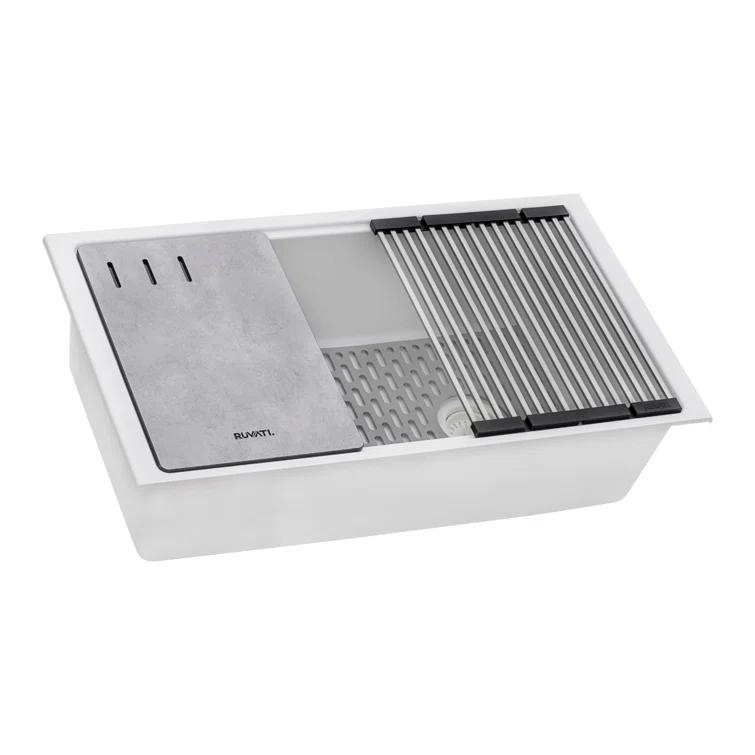 Ruvati 33-inch Undermount Workstation Granite Composite Kitchen Sink