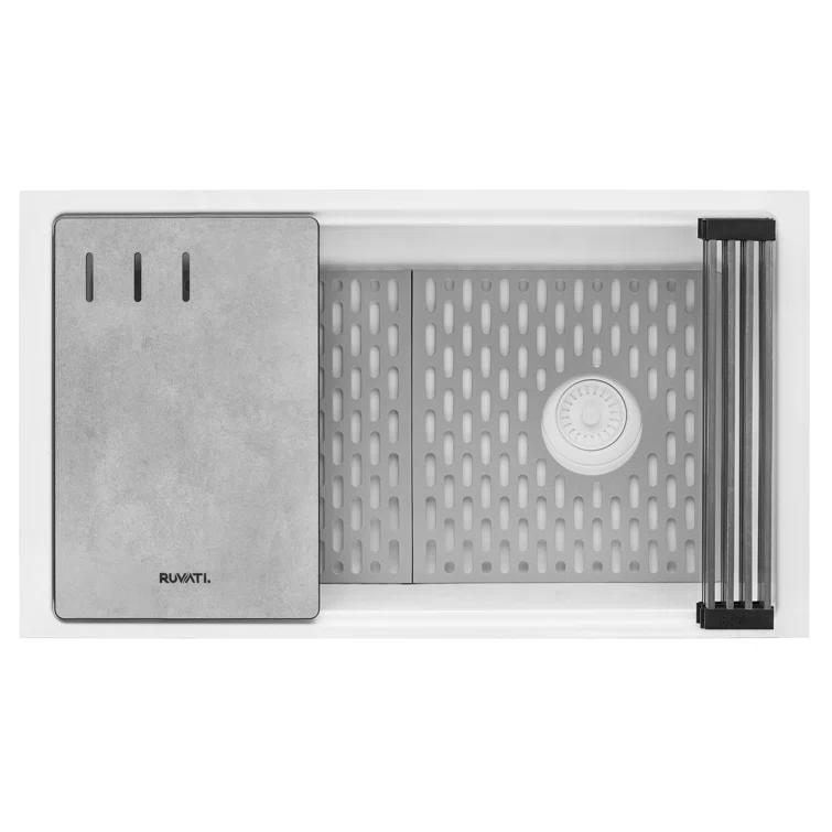 Ruvati 33-inch Undermount Workstation Granite Composite Kitchen Sink