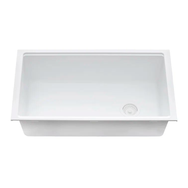 Ruvati 33-inch Undermount Workstation Granite Composite Kitchen Sink
