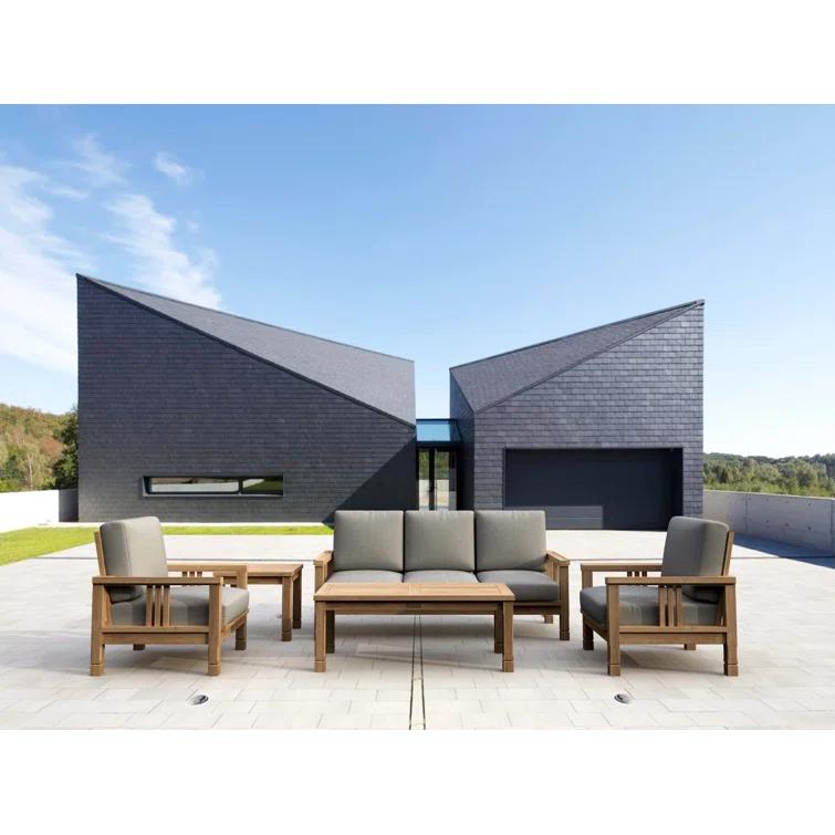 Anderson Teak South Bay Teak 5 - Person Patio Conversation Sets with Sunbrella® Cushions