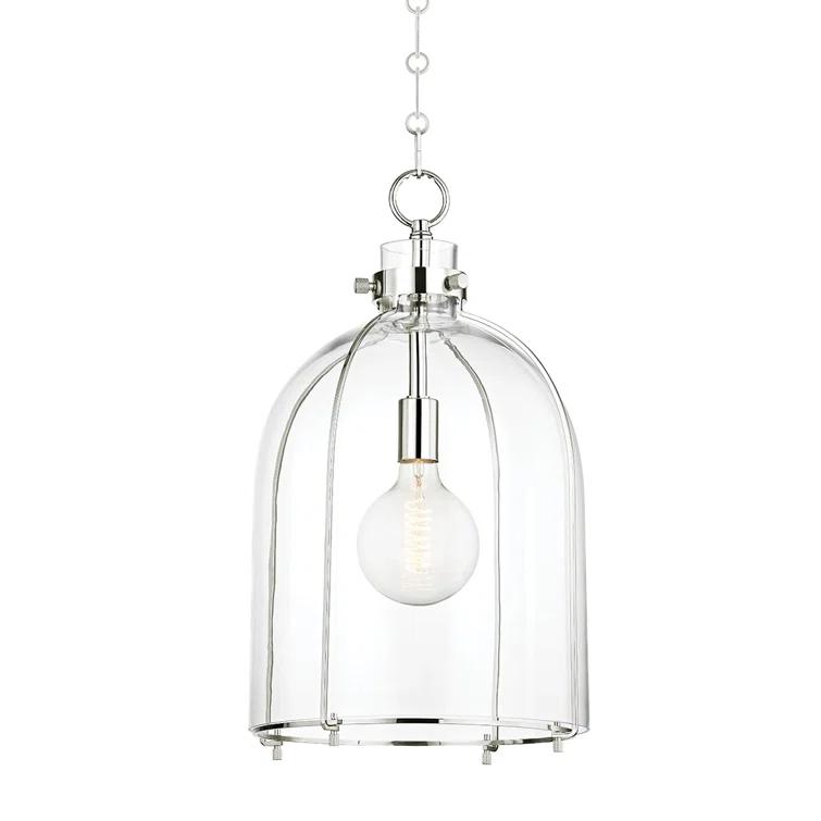 Sybil Pendant Light - Clear / Curved / Polished Nickel